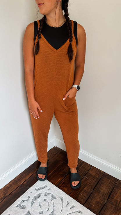 camel hot shot jumpsuit