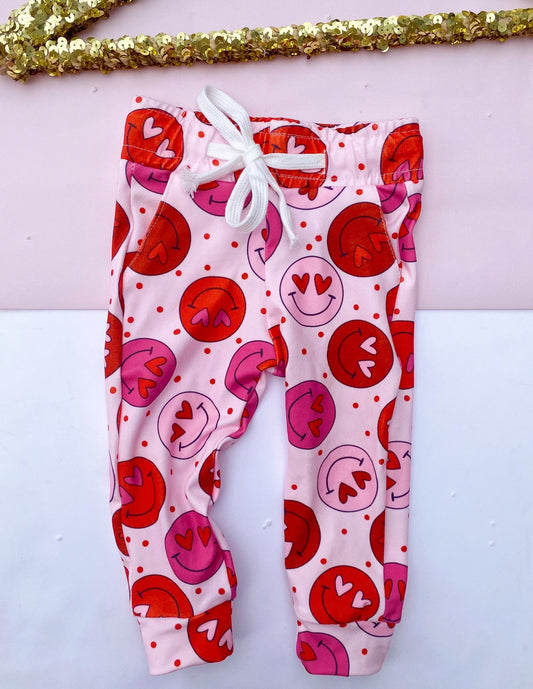 Girls Smiley Love Joggers