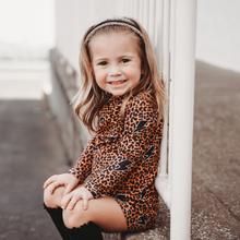 Girls Leopard Long Sleeve T Shirt Dress