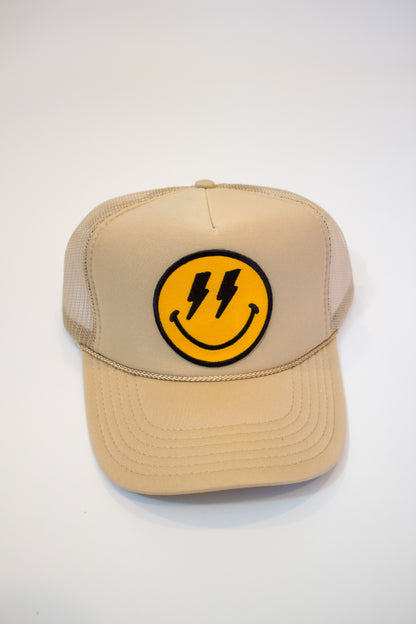 lightning smiley face trucker