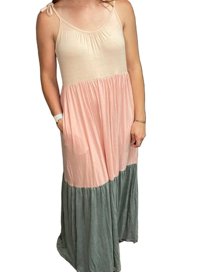 Color Block Maxi Dress
