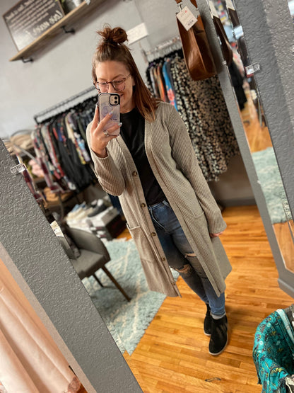 Hey Girl Hey Ribbed Pocket Cardigan