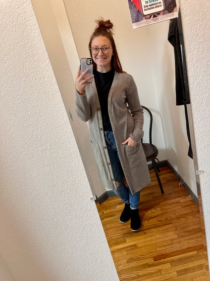Hey Girl Hey Ribbed Pocket Cardigan
