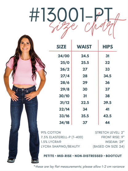 Rubies & Honey Shiloh Mid-Rise Non-distressed Dark Wash Bootcut Jeans