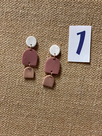 Handmade Clay Triple Dangle Earrings