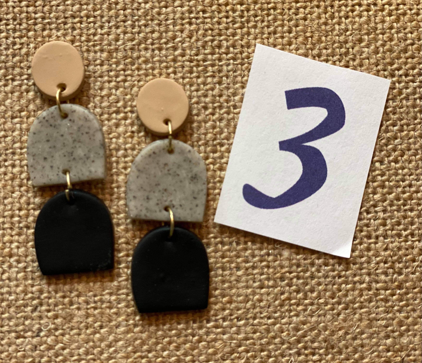 Handmade Clay Triple Dangle Earrings