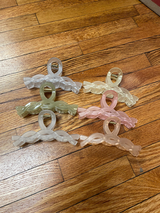 Cloudy Skies Twisted Hair Clips