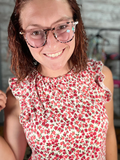 Never Know Floral Pleated Top
