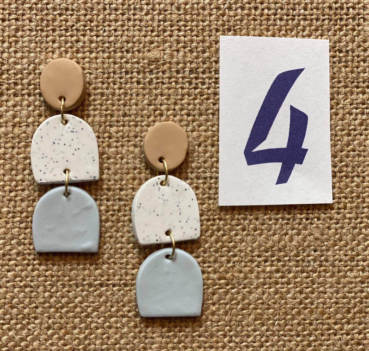 Handmade Clay Triple Dangle Earrings
