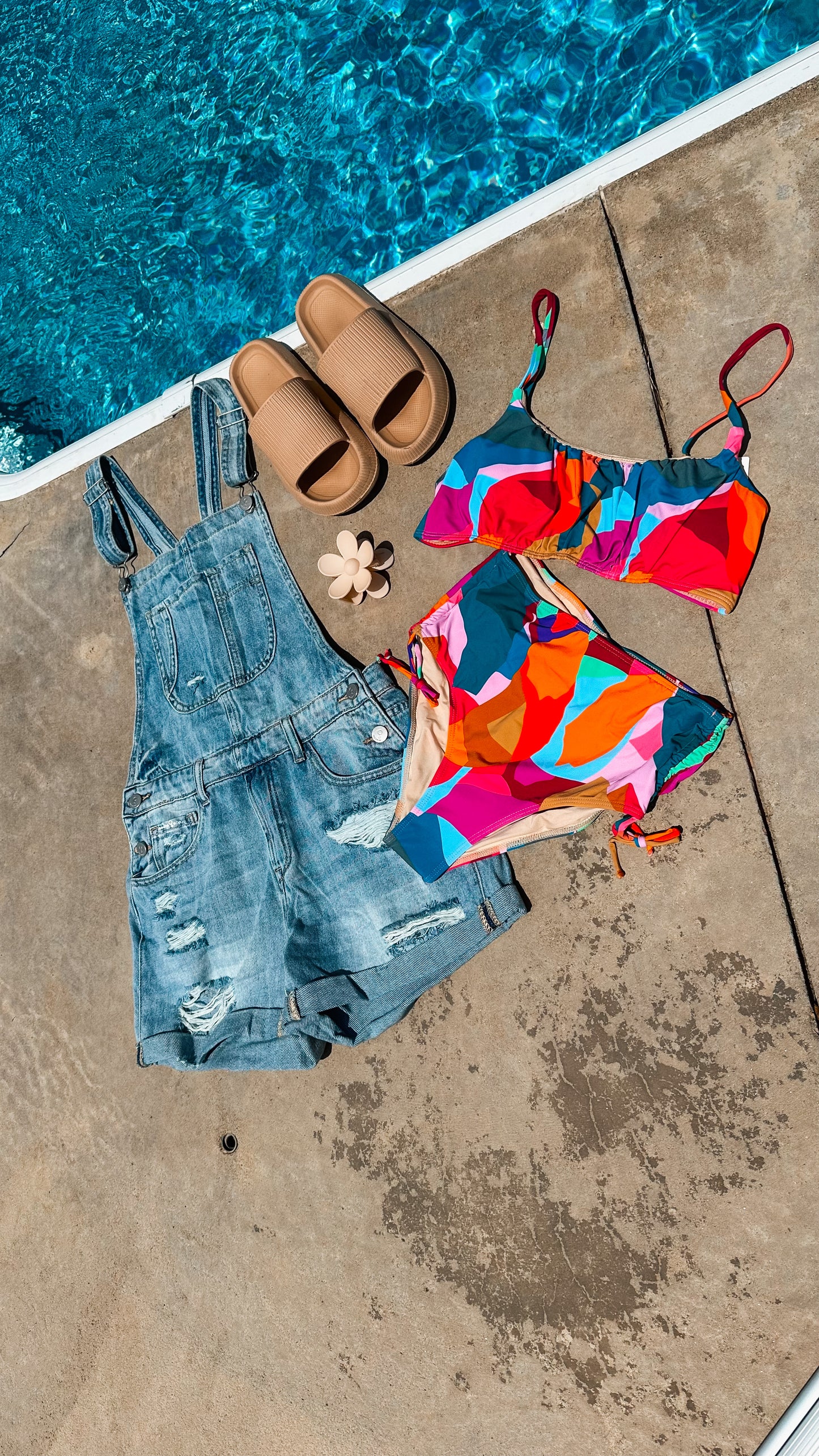 colorful multi two piece bikini