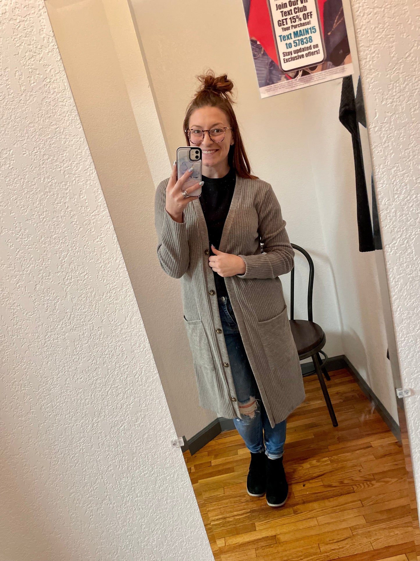 Hey Girl Hey Ribbed Pocket Cardigan