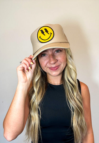 lightning smiley face trucker