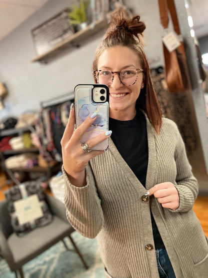 Hey Girl Hey Ribbed Pocket Cardigan