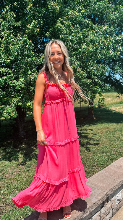 monica ruffled maxi dress