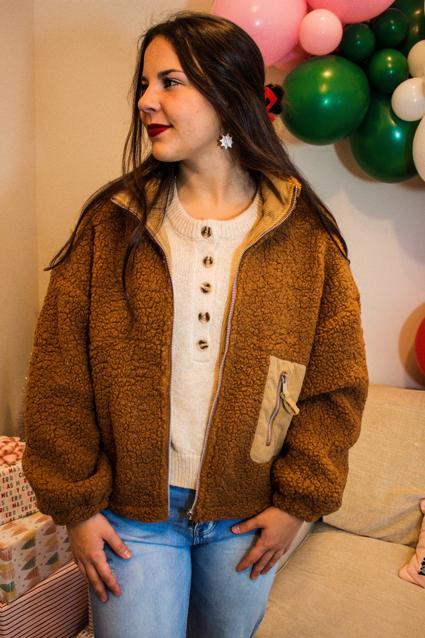 camel teddy jacket