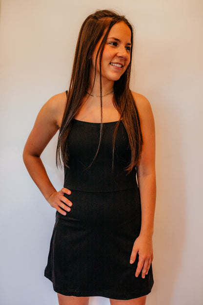 black tennis dress