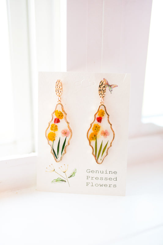 dried floral earrings