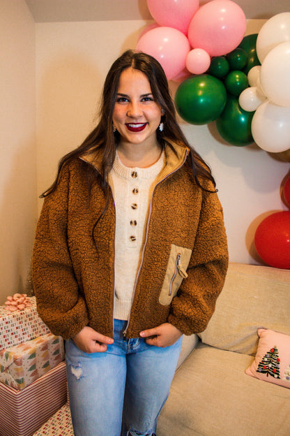 camel teddy jacket